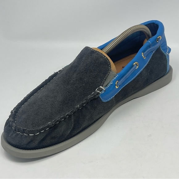 Dije California Loafers Mens 11 Blue Gray Suede Slip On Moccasins Boat Shoes - Picture 8 of 14